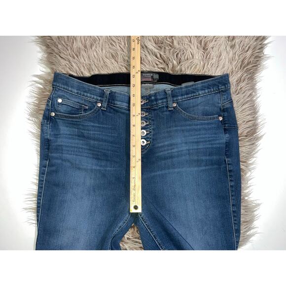 Torrid women’s premium stretch button zipper bombshell skinny blue jeans - Picture 7 of 15